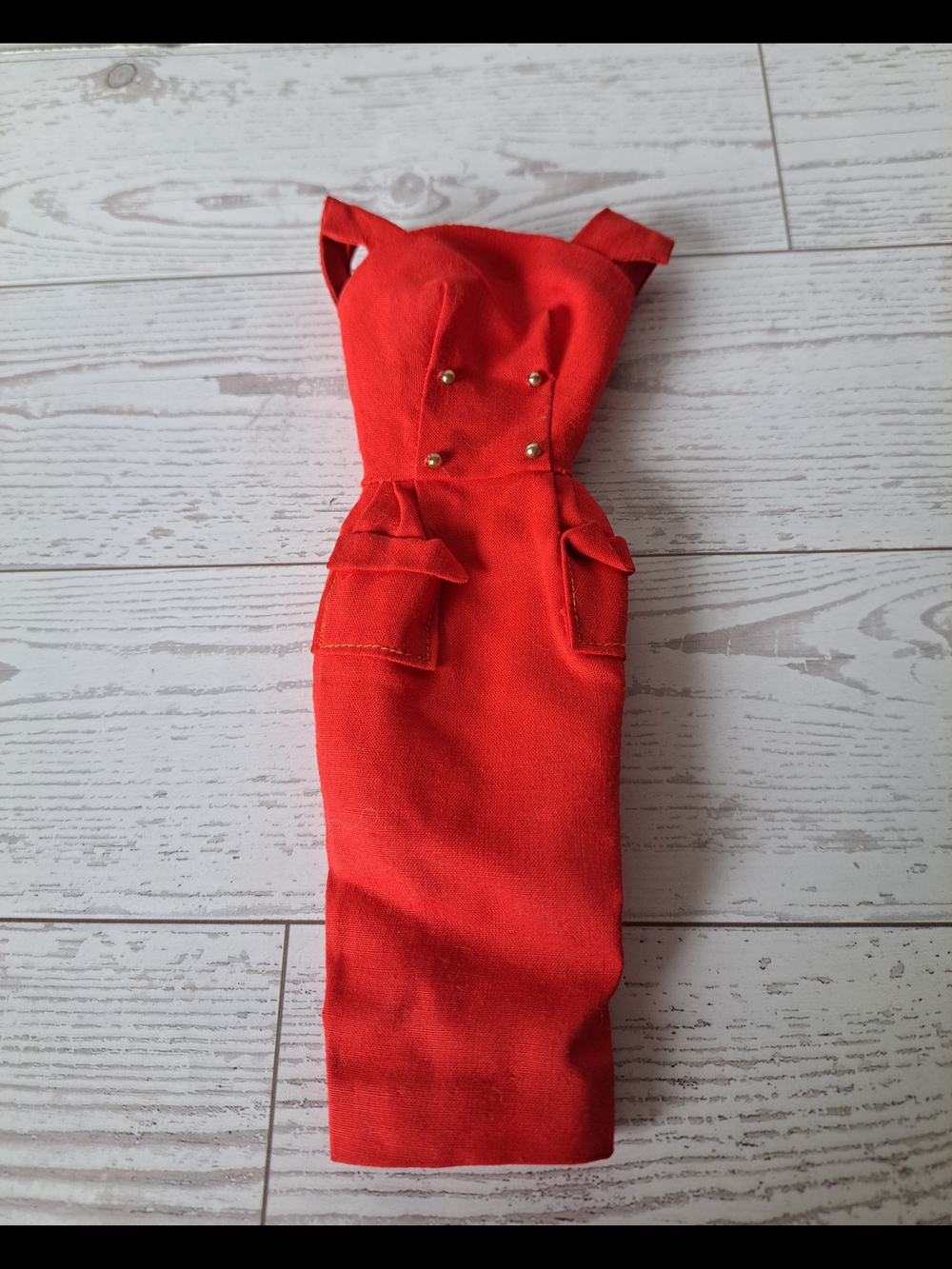 Barbie Red Sheath Dress with Pocket Details
